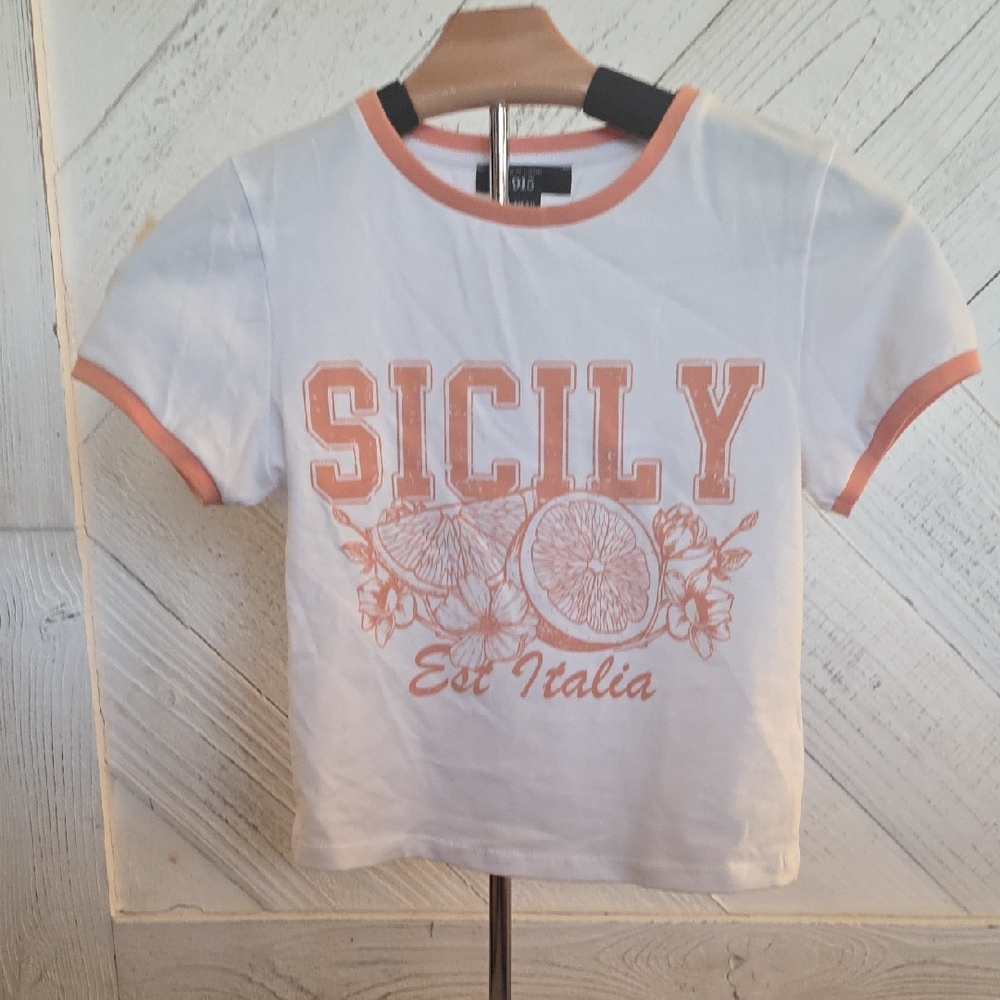 New Look Kids White and Orange Sicily T-Shirt
